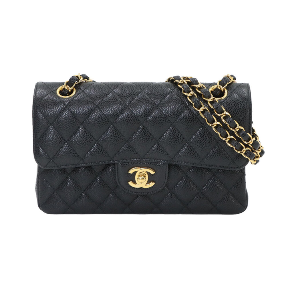 Chanel Matelasse 23 Chain Shoulder Handbag, Caviar Leather, Black, A01113, Go...